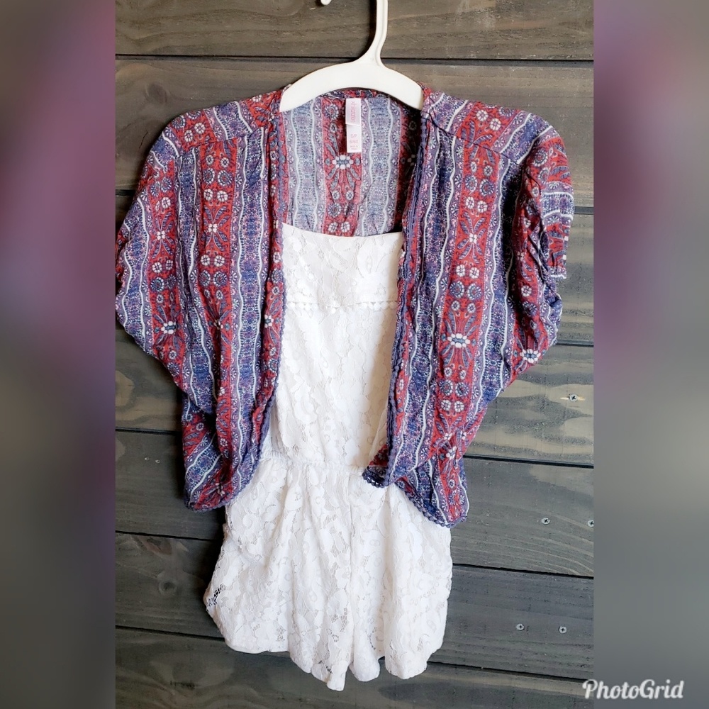 Girl romper and cardigan